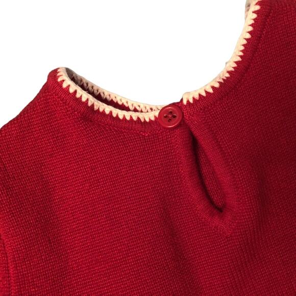 Hanna Anderson snowflake Red and white 
sweater dress Like New Size 60 2m 3m 6m - Picture 7 of 10
